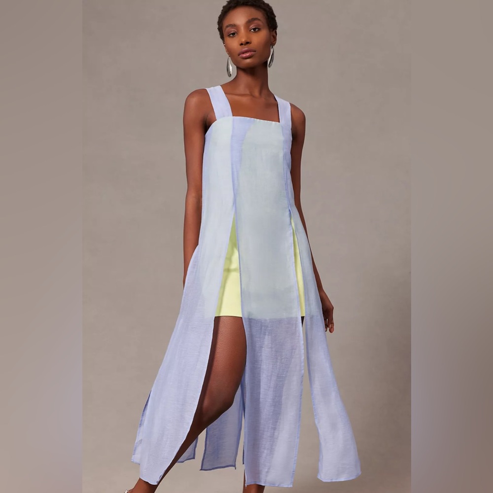 By Anthropologie
Square-Neck Layered
Slit Midi Dress